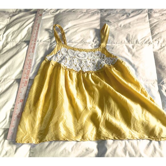 CHELSEA FLOWER 100% Silk Yellow Gold Camisole Top M - Picture 7 of 10